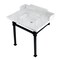 Kingston Brass 30 Carrara Marble Console Sink with Stainless Steel Legs, Marble WhiteMatte Black LMS30MSQ0 - alternate 1